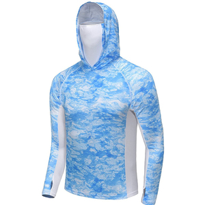 Camisas de pesca con capucha de secado rápido de la mejor oferta, camisas de rendimiento de manga larga transpirables UPF 50 +, camisas de pesca con capucha - Product Image 4