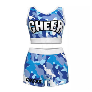 Ensemble de shorts de soutien-gorge de sport sur mesure de haute qualité Spandex résistant 220g vêtements de fitness conception OEM logo personnalisé uniformes de cheerleading - Product Image 1