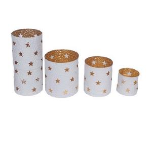 Portavelas de Metal pulido plateado interior negro con luz de té de estrella de corte, portavelas para decoración navideña - Product Image 6