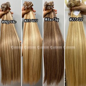 แฮร์เทปพันผมคน100% แบบผสมสีเปียโนปลายหนาสำหรับต่อผมสีทับทิมหรูหรา