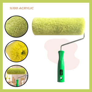 Acrylic Paint Roller 24 Mm Pile Professional DIY 9 in Stick <b>Frame</b> <b>for</b> Smooth Surfaces Satin Water Based Silicone Wall <b>Painting</b> - Product Image 2