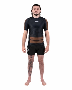 Rashguard Jiu Jitsu MMA BJJ personnalisé, t-shirt de compression à manches courtes, rashguard avec logo personnalisé, vente en gros, fabriqué en spandex pour hommes - Product Image 6