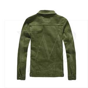Chaqueta Vaquera de Lona Verde para Hombre con Logotipo Personalizado, Diseño Transpirable, Moda de Invierno, Mangas Largas, Personalizable - Product Image 2