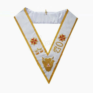 Collar Masónico Bordado a Mano con Rosa y Cruz de 18 Grados, Terciopelo Premium Personalizado para Hombre, para Todas las Temporadas - Product Image 2
