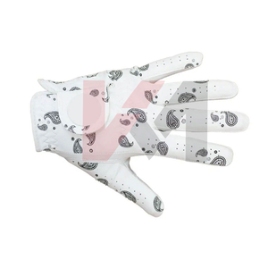 Patch en caoutchouc à impression personnalisée professionnelle Logo Couleur personnalisée Cabretta Gants de golf en cuir pour gaucher - Product Image 4