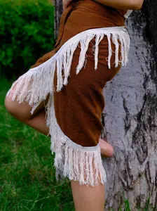 Minifalda Negra con Flecos Estilo Gitano |   Festival Bohemio: Falda corta para mujer, la mejor idea de regalo - Product Image 2