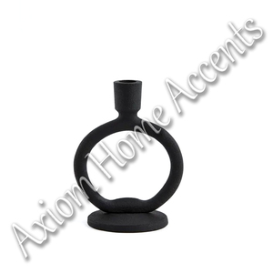 Juego de portavelas de aluminio exclusivo hecho a mano, respetuoso con el medio ambiente, Chic Axiom, acentos para el hogar, elegante mesa de comedor, mármol cónico decorativo - Product Image 2