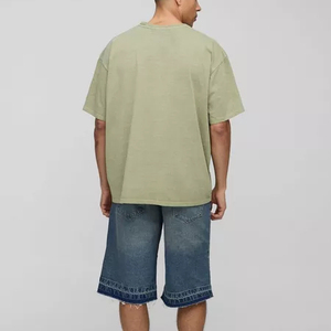 T-shirt pour homme en jersey uni décontracté de haute qualité en gros OEM, logo imprimé personnalisé, 100% coton, coupe ample - Product Image 5