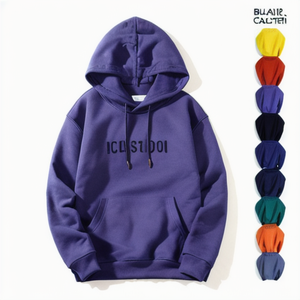 เสื้อฮู้ดดี้และเสื้อสเวตเชิ้ตบุขนสำหรับฤดูหนาว พิมพ์โลโก้ตามสั่ง ทรงปกติ คุณภาพหรูหรา ผ้าฟลีซเนื้อหนัก 100% ผ้าฝ้ายสำหรับผู้ชาย - Product Image 1