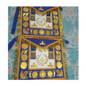 ผ้ากันเปื้อนแกรนด์ลอดจ์มาพร้อมกับพู่ที่ Grand Lodge past Master apron Masonic regalia ผ่านมา100% เจ้าหนังแกะผ้ากันเปื้อนอิฐ - Product Image 2