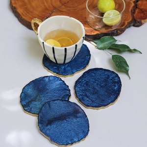 Handmade <b>resin</b> coasters with embedded dried flowers <b>epoxy</b> mats perfect <b>for</b> home <b>table</b> decoration and thoughtful gift sets - Product Image 2