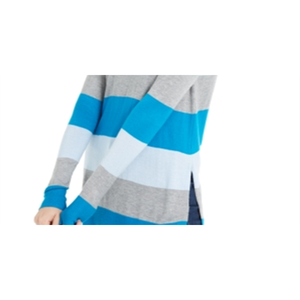 Maglione blu X-Large da donna Maison Jules, t-shirt a maniche lunghe con collo gioiello e blocchi di colore - Product Image 4