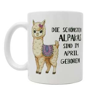Taza de Alpaca April, Tazas de Cerámica Elegantes con Tapa, Aptas para Microondas, Producto de Alta Calidad para Regalos, Diseñadas con las Alpacas Más Lindas - Product Image 1