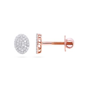 Round Diamond <b>Screw</b> <b>Back</b> Stud <b>Earring</b> <b>For</b> Her - Product Image 2