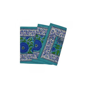 Meilleure vente 100% pur coton toile chemin de table traditionnel main bloc imprimé brodé tissé motif floral 33X170 pouces - Product Image 1