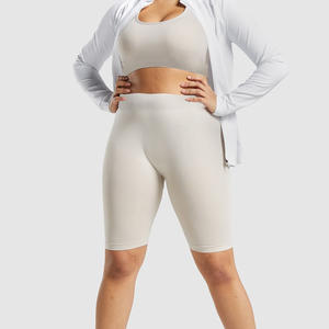 Pantalones cortos de motorista para mujer personalizados OEM, ropa de gimnasia y entrenamiento de cintura alta con tela transpirable y marca de marca privada - Product Image 4