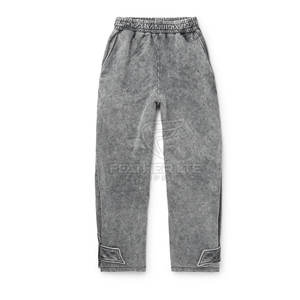 Pantalones de chándal ligeros para hombre con lavado ácido con apariencia retro y tacto suave, pantalones de chándal con lavado ácido para hombre con ajuste informal perfecto - Product Image 1