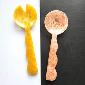 Ensemble moderne de cuillère de service à salade en résine époxy Couverts de service à salade attrayants Grande cuillère et vaisselle de serveur au meilleur prix - Product Image 5