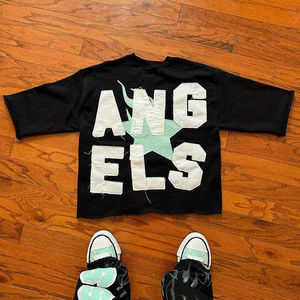 Custom Clothing Manufacturer Oversize Boxy T-<b>shirt</b> Heavy Weight Drop Shoulder Tees 100% Cotton Boxy Cropped Graphic T-<b>shirt</b> - Product Image 1