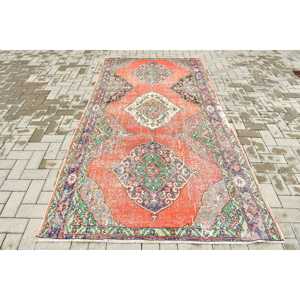 Tapis turc vintage, tapis de 4,8 x 8 pieds, tapis en laine rouge camouflage - Product Image 1