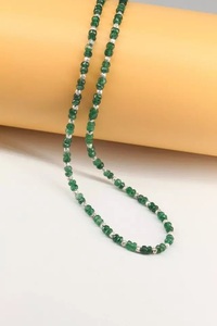 Collier pendentif en émeraude naturelle de 4 mm, perles à motifs, pierre précieuse authentique, pierre en vrac, certifié par un tiers, utilisation de bijoux HAYAAT - Product Image 2