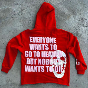 Sweat à capuche court avec logo personnalisé OEM en coton éponge français de haute qualité motif uni tricoté saison d'hiver 3D pour l'impression bouffante brut uni - Product Image 3