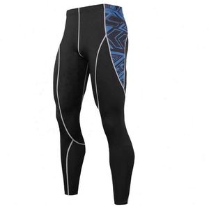 Leggings de compression de gymnastique hautement extensibles OEM Leggings de sport respirants pour hommes avec impression numérique Spandex - Product Image 3