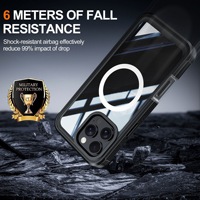 Protection d'écran antichoc double face avec chargement magnétique sans fil, design blindé TPU+PC, verre trempé 9H de qualité supérieure, couverture intégrale à 360°