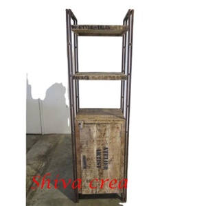 En vrac En Gros Personnalisable Double Écologique Vieux Fer Industriel En Bois Salon Rack Armoires Meubles De Maison Étagère En Métal - Product Image 2