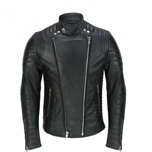 ¡Novedad de 2024! Chaqueta de cuero para hombre, chaquetas de motorista de cuero de oveja para jóvenes - Product Image 1