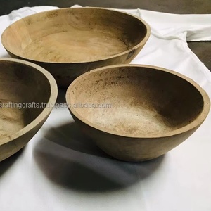 Bol de service vintage en bois unique, fait main, écologique, pour les fêtes, la maison, les hôtels et les restaurants, option de logo personnalisé, origine Inde - Product Image 6