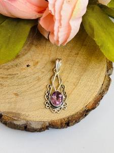 Amethyst Pendant Gemstone 925 Sterling Silver Handcrafted Jewelry for Children's & Women High Quality February <b>Birthstone</b> Gift - Product Image 2