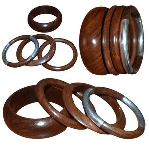 BOOST Ensemble de bracelets et de bracelets en bois faits à la main de taille personnalisée avec manchette à motif de fleurs avec réglage de la lunette pour les occasions de mariage - Product Image 3