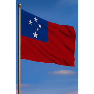 Drapeau extérieur Samoa personnalisé numérique en aluminium, disponible en polyester, soie, plastique, pour usage automobile, assurance, éducation, agences de voyage - Product Image 2