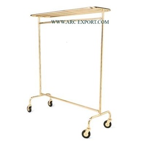 Furniture <b>Shelves</b> Metal Frame Home Storage Luggage Rack Admirable Designing Large Size Gold Plated Unique New Style Luggage Rack - Product Image 4