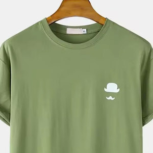 เสื้อยืดทรงพอดีตัวสำหรับผู้ชายเสื้อคอกลมผ้าฝ้าย100แบบสั่งทำ - Product Image 6
