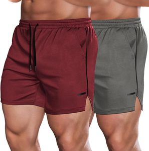Nuevos pantalones cortos deportivos de verano para hombre para Fitness Gym Beach-Joggers de malla informales sueltos con patrón sólido antiarrugas - Product Image 4