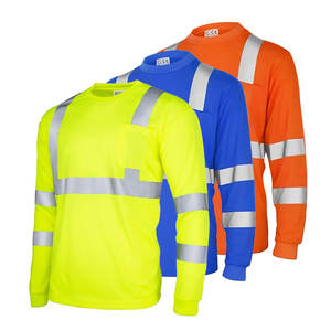 Camiseta de Seguridad con Logotipo, Camiseta de Alta Visibilidad Naranja para Construcción, para Hombre, 100% Poliéster, Reflectante, Manga Larga - Product Image 1