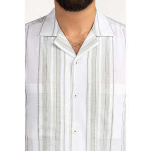 Camisas Casuales para Hombre, Diseño a Rayas, 100% Algodón, Talla XL, Corte Regular, Camisas de Vestir para Negocios ODM MN-CS-SS25-173 - Product Image 1