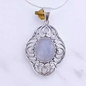 จี้มูนสโตน925แฮนด์เมดเครื่องประดับเงินสเตอร์ลิงเครื่องประดับเงินสำหรับผู้หญิง - Product Image 2