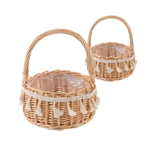 Article chaud!!! Panier de pays vintage vietnamien en rotin tissé à la main de haute qualité oeuf de pâques cadeau panier de pique-nique personnalisation - Product Image 1