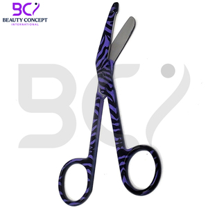 กรรไกรตัดผ้าพันแผลสำหรับผ่าตัดใหม่ล่าสุดทำจากสแตนเลสสีดำและสีม่วง - Product Image 2