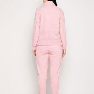 Ensemble survêtement en molleton deux pièces pour femme, de haute qualité, avec logo personnalisé, pour l'hiver, pantalon de survêtement et sweat à capuche zippé - Product Image 2