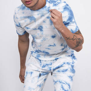 Haut personnalisé hommes XL été coton ensembles jumeaux nouveau Design hiver short ensemble haute impression en gros cravate teinture ensemble - Product Image 2