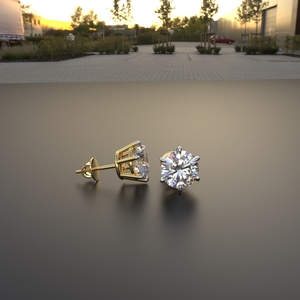 Avarta Bijoux Argent Sterling 92.5 1.50 Carat Chaque Boucles D'oreilles Solitaire Avec Or Polonais pour Filles et Femmes - Product Image 3