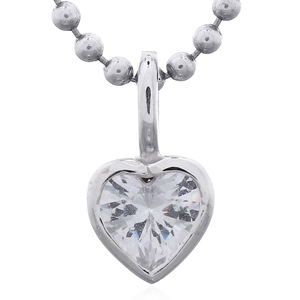 Pendentif en forme de cœur étincelant en argent sterling avec zircon cubique - Product Image 1
