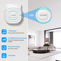 Meilleures ventes Daytech 13 sonneries 5 niveaux de volume Portée de 500 pieds Alimenté par courant alternatif 433 MHz Alarme de porte Verrouillage antivol pour la sécurité des enfants à la maison