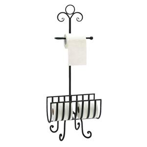 Porte-papier toilette en métal noir de qualité exceptionnelle, anti-odeur, design luxueux, ajoute de l'élégance et de la durabilité à la salle de bain - Product Image 5