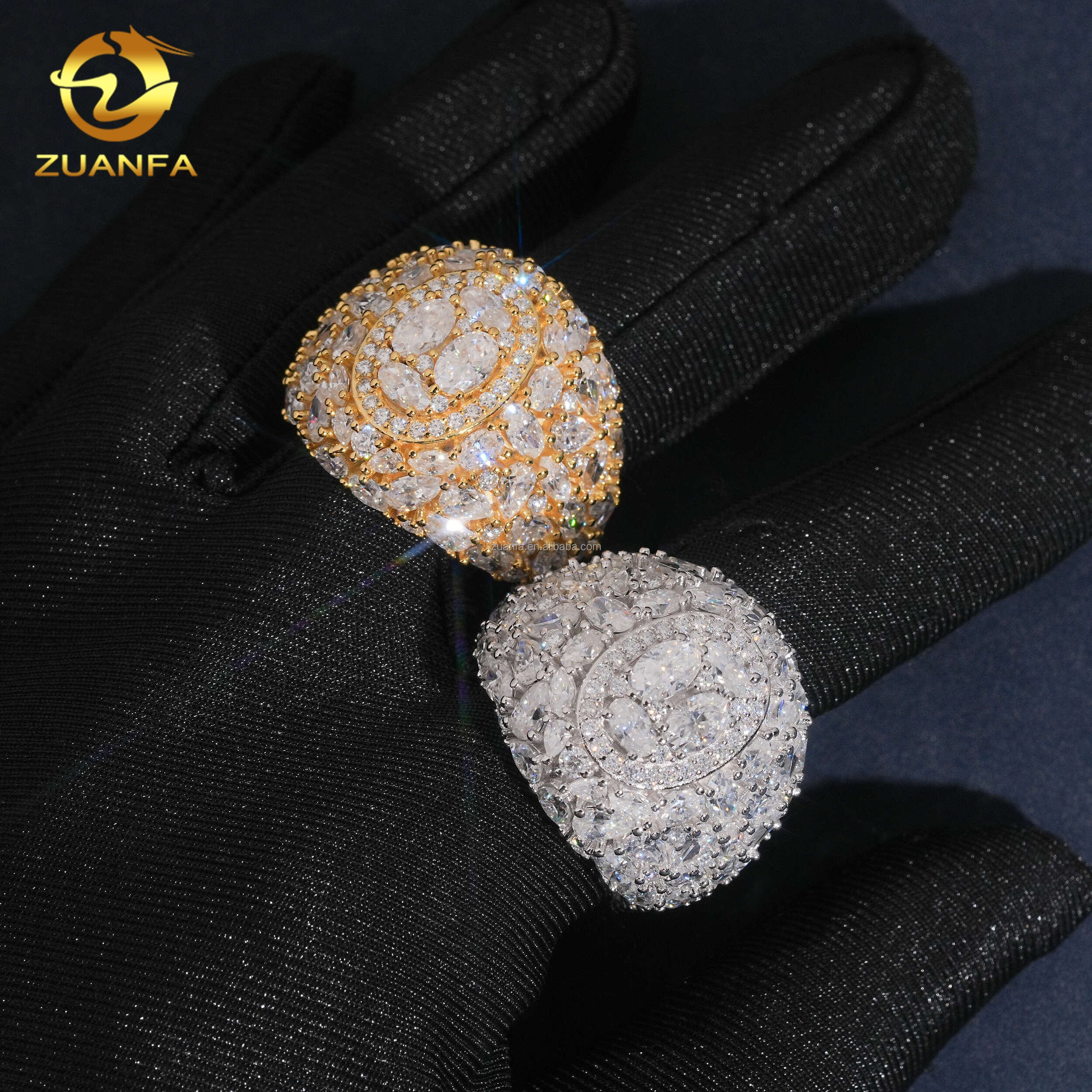 bling hip hop mossinate rings