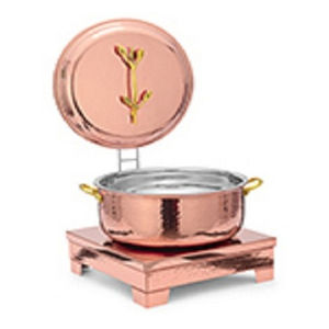 Cuivre pur dernier design nouveau design articles de mariage en cuivre chauffe-plat roi international nouveau design meilleur chauffe-plat en cuivre - Product Image 1